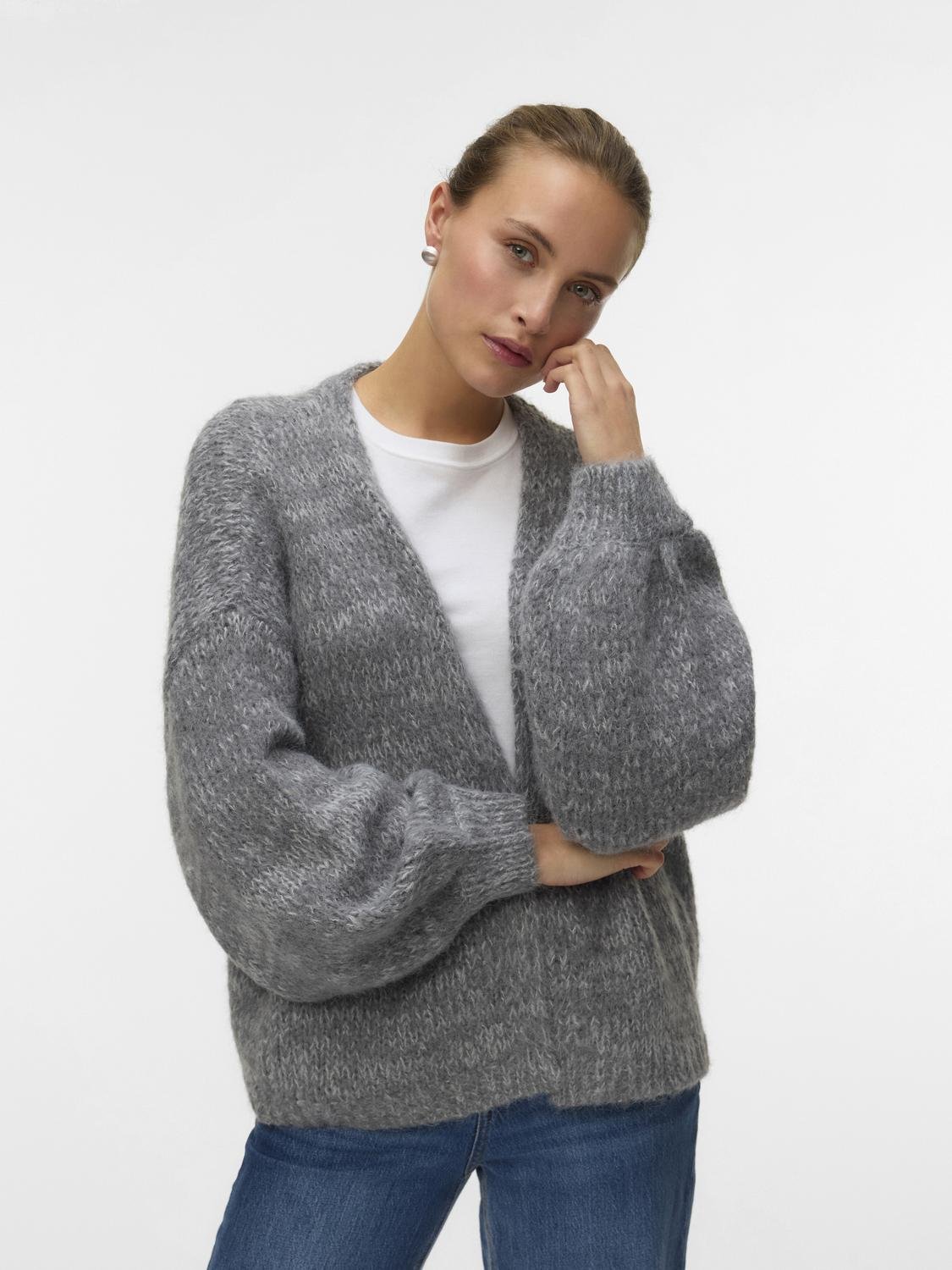 VMMAYBE Knit Cardigan - Medium Grey Melange - VERO MODA & VILA Bergvik